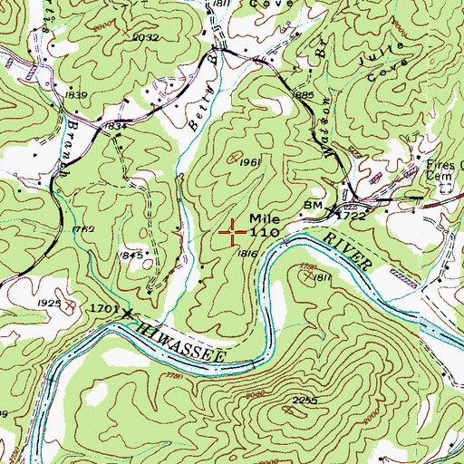 Topographic Map of Clay County Fire and Rescue Station 3, NC