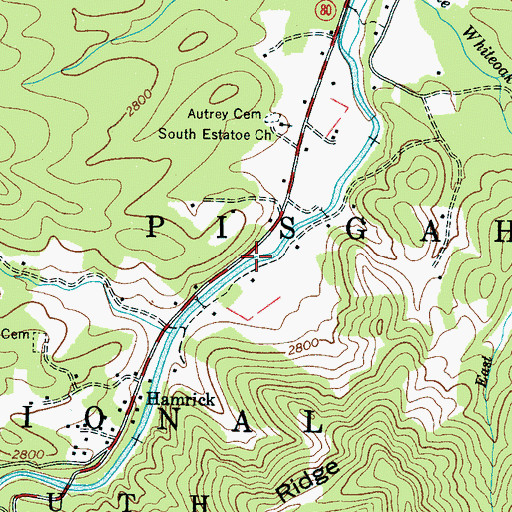 Topographic Map of South Toe Volunteer Fire and Rescue Station 1, NC
