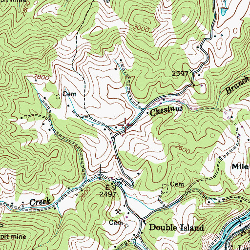 Topographic Map of Double Island Volunteer Fire Department Station 1, NC