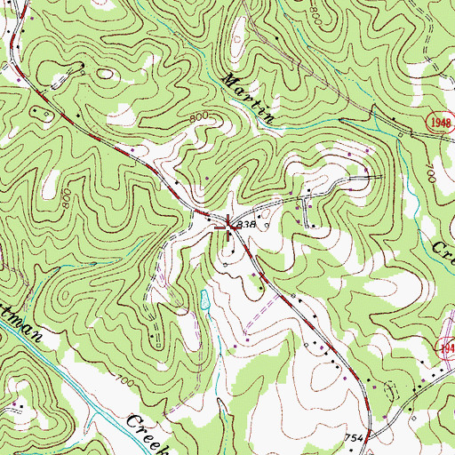 Topographic Map of South Stokes Volunteer Fire Department Forest Hills Division, NC