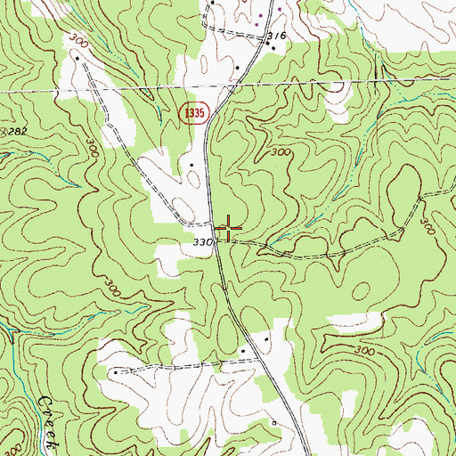Topographic Map of Churchill Five Forks Volunteer Fire Department, NC
