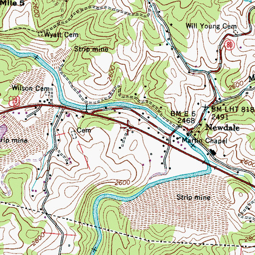 Topographic Map of Newdale Volunteer Fire Department, NC