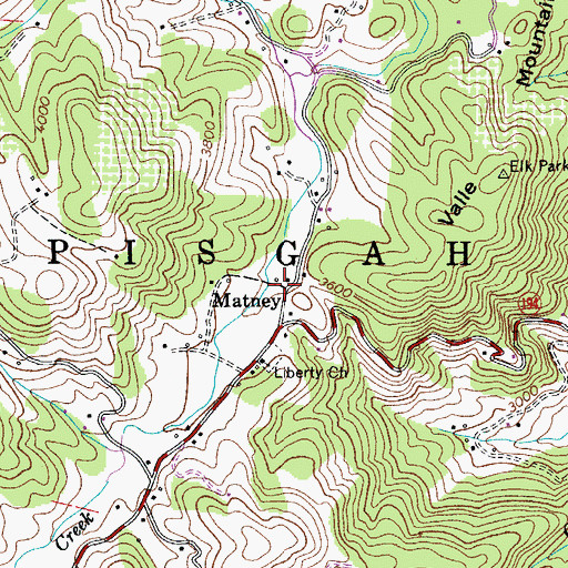 Topographic Map of Shawneehaw Volunteer Fire Department, NC