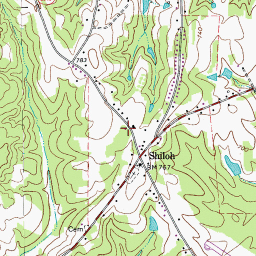 Topographic Map of Shiloh Fire Department, NC