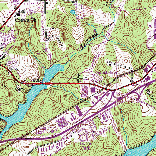 Topographic Map of Winston - Salem Fire Department Station 17, NC