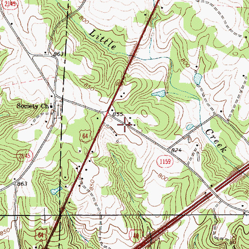 Topographic Map of County Line Volunteer Fire Department, NC