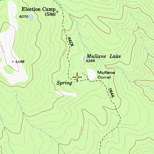 Topographic Map of Mullane Corral, CA
