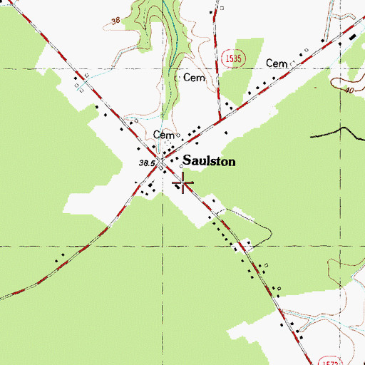 Topographic Map of Saulston Volunteer Fire Department, NC