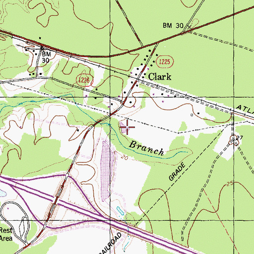 Topographic Map of West of New Bern Volunteer Fire Department, NC