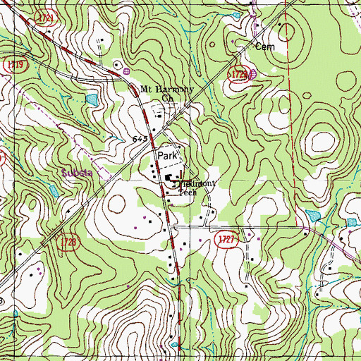 Topographic Map of Moriah Volunteer Fire and Rescue Substation, NC