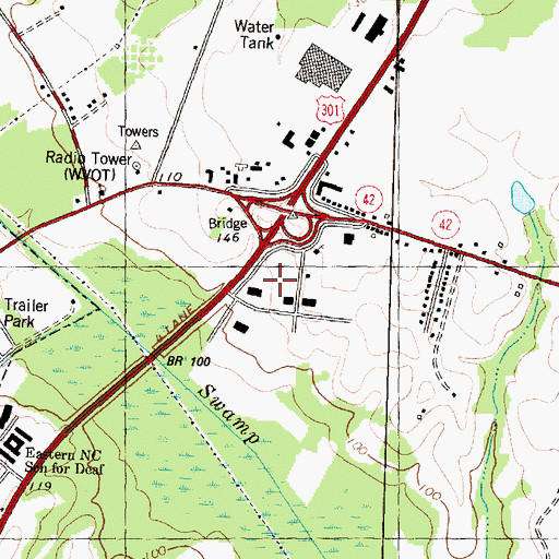 Topographic Map of East Nash Volunteer Fire Department Substation, NC