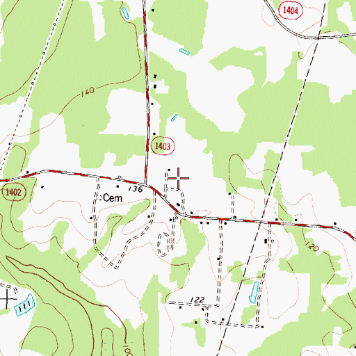 Topographic Map of Sharpsburg Fire Prevention Association Volunteer Fire Department Substation, NC