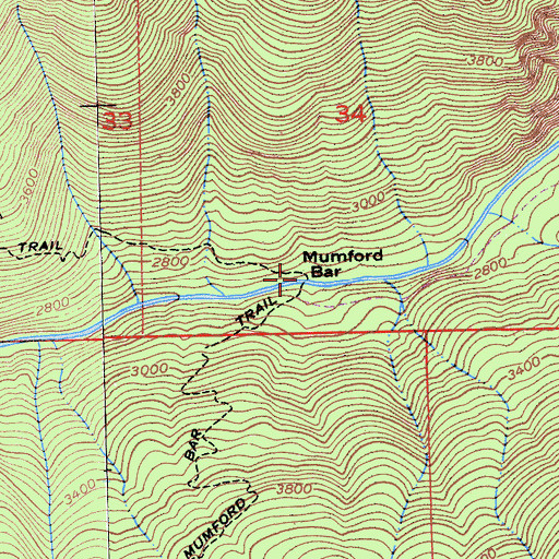 Topographic Map of Mumford Bar, CA