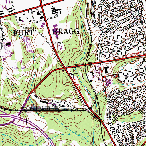 Topographic Map of Fort Bragg Fire and Emergency Services Headquarters, NC