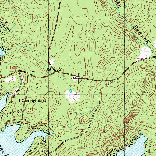 Topographic Map of Badin Lake Volunteer First Response and Rescue - Blaine, NC