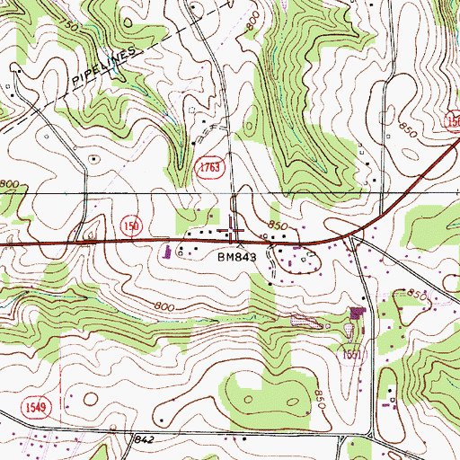 Topographic Map of West Rowan Fire Department Station 68 Caldwell, NC