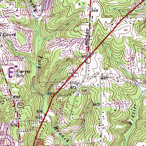 Topographic Map of Winston - Salem Fire Department Station 12, NC