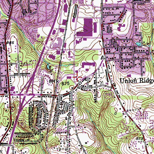 Topographic Map of Winston - Salem Fire Department Palmer Lane South Fire Station 5, NC