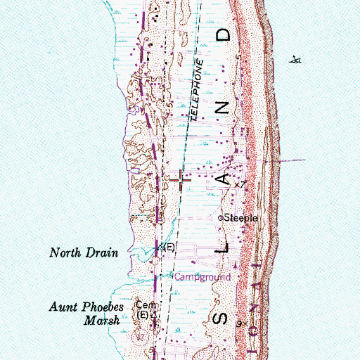 Topographic Map of Chicamacomico Banks Volunteer Fire Department Station 50, NC
