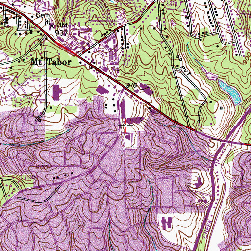 Topographic Map of Winston - Salem Fire Department Station 18, NC