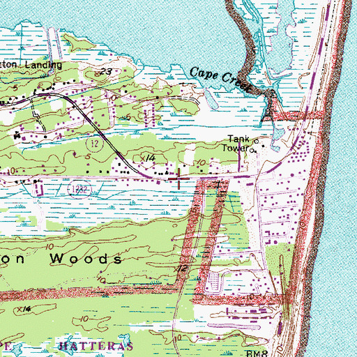 Topographic Map of Buxton Fire Department Station 44, NC