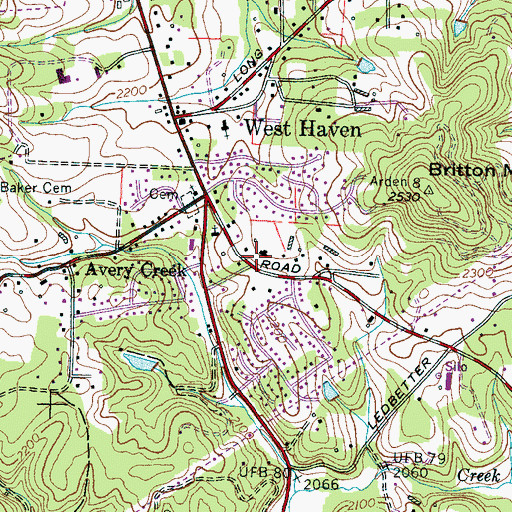 Topographic Map of Skyland Fire and Rescue District 2, NC