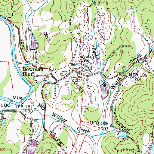 Topographic Map of Etowah - Horse Shoe Volunteer Fire and Rescue Station 2, NC