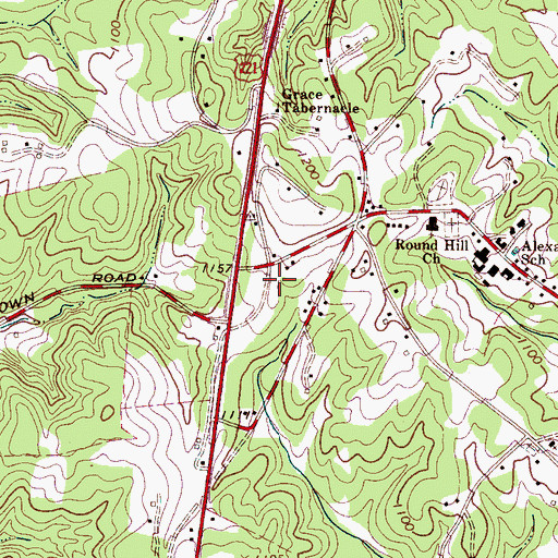 Topographic Map of Union Mills Volunteer Fire Department, NC