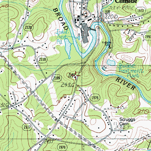 Topographic Map of Cliffside Area Volunteer Fire Department, NC