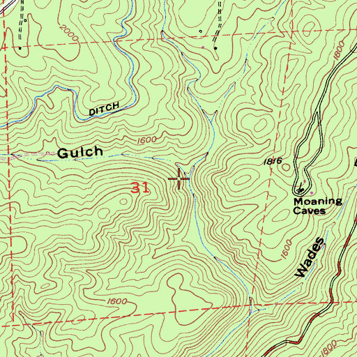 Topographic Map of Murderers Gulch, CA
