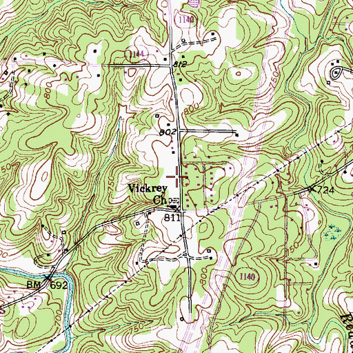 Topographic Map of Pinecroft - Sedgefield Fire Station 22, NC
