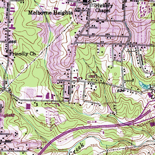 Topographic Map of High Point Fire Department Station 9, NC
