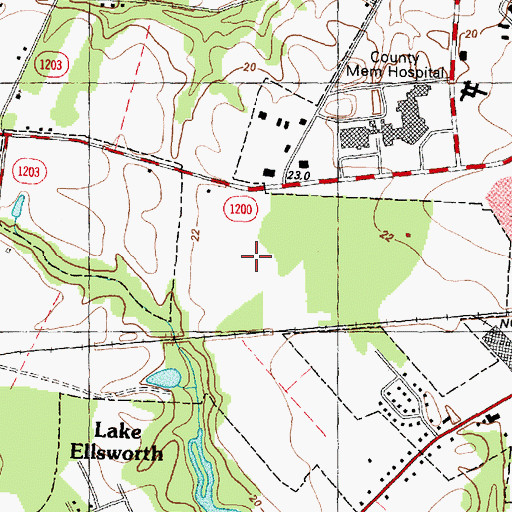 Topographic Map of Greenville Fire and Rescue Station 2, NC