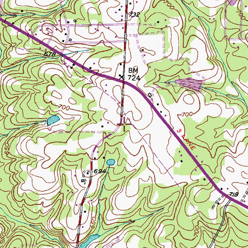 Topographic Map of Guilford County Fire Station 37, NC