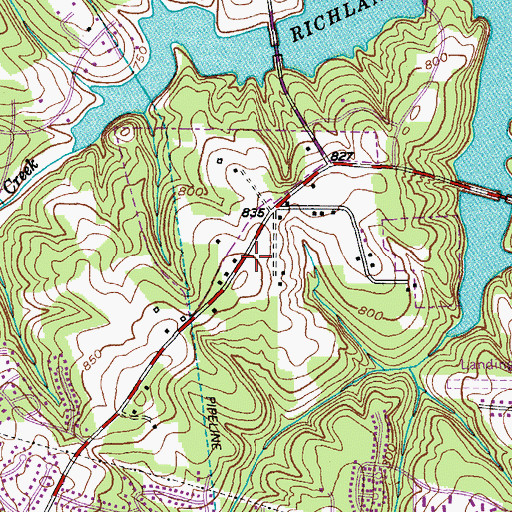 Topographic Map of Greensboro Fire Department Station 43, NC