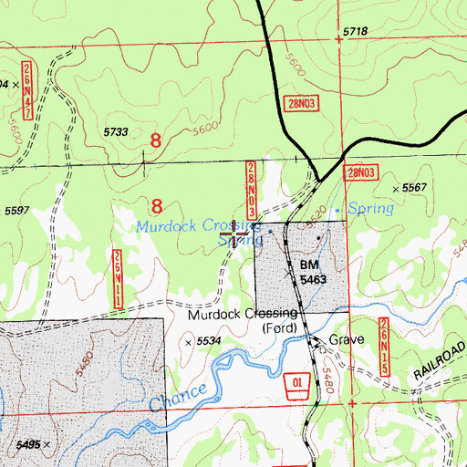 Topographic Map of Murdock Crossing Spring, CA