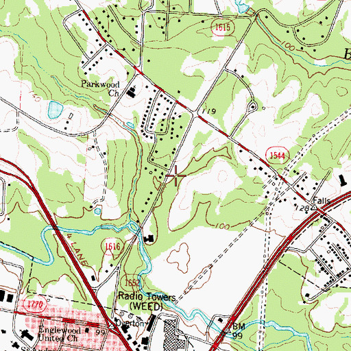 Topographic Map of Stony Creek Rescue Fire Department Station 3, NC