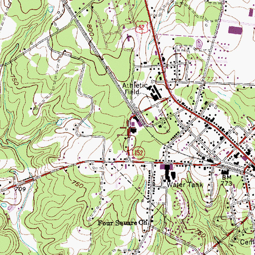Topographic Map of Rockwell Rural Volunteer Fire Department Station 71, NC