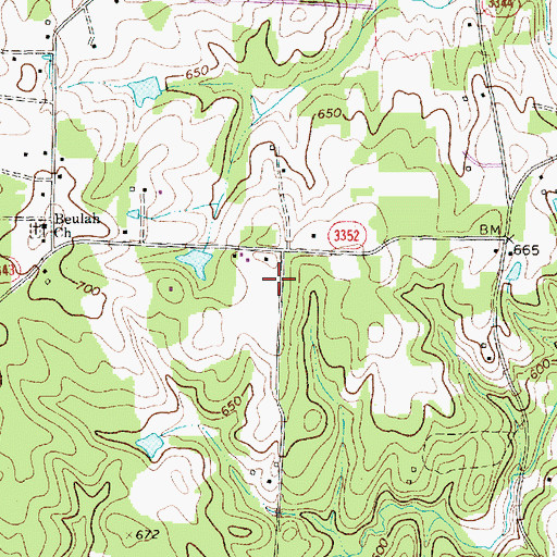 Topographic Map of Kimesville Volunteer Fire Department, NC