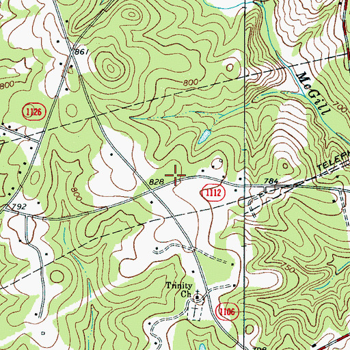 Topographic Map of Crowders Mountain Volunteer Fire and Rescue Station 1, NC