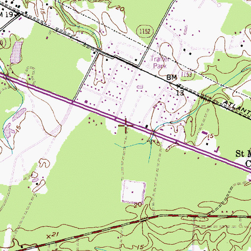 Topographic Map of Morehead City Fire and Emergency Medical Services Department Station 3, NC