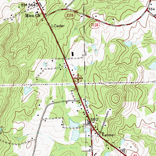 Topographic Map of Eli Whitney Volunteer Fire Department Station 11, NC