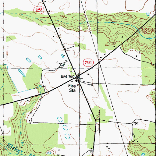 Topographic Map of Grays Creek Fire Department Station 18, NC