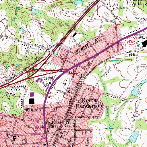 Topographic Map of Vance County Fire Station 3, NC