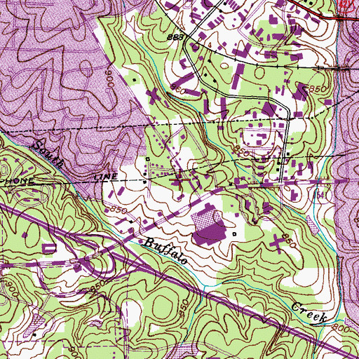 Topographic Map of Guilford County Emergency Services, NC
