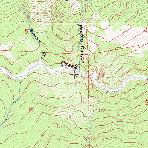 Topographic Map of Murphy Canyon, CA