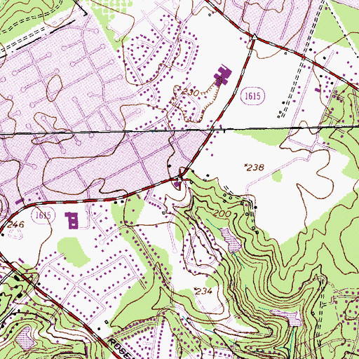 Topographic Map of West Area Fire Department, NC