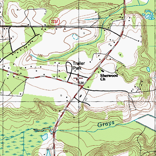 Topographic Map of Grays Creek Fire Department Station 24, NC