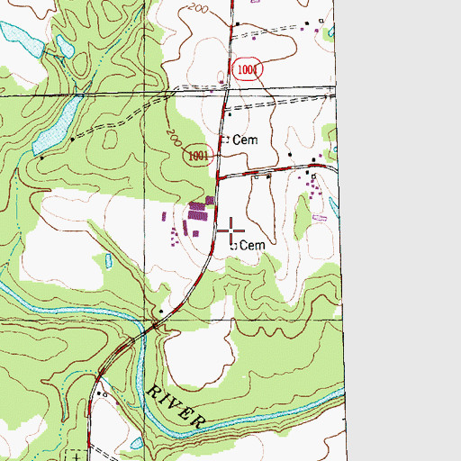 Topographic Map of Coopers Volunteer Fire Department and Rescue Squad Substation, NC