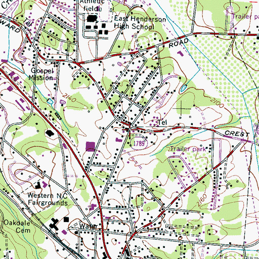 Topographic Map of Blue Ridge Fire and Rescue, NC